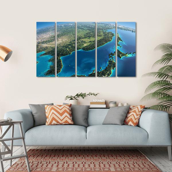 Part Of Asia And The Japanese Sea Canvas Wall Art-5 Horizontal-Gallery Wrap-22" x 12"-Tiaracle