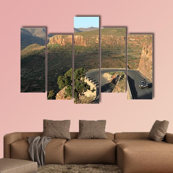 Pass Roads From The Rift Valley Of Ethiopia Canvas Wall Art-5 Pop-Gallery Wrap-47" x 32"-Tiaracle