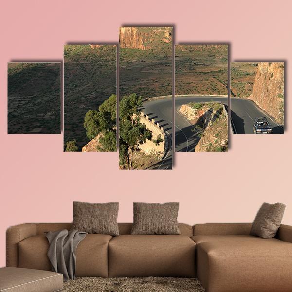 Pass Roads From The Rift Valley Of Ethiopia Canvas Wall Art-5 Star-Gallery Wrap-62" x 32"-Tiaracle