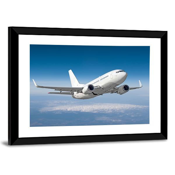 Passenger Airplane Flying Canvas Wall Art-5 Horizontal-Gallery Wrap-22" x 12"-Tiaracle