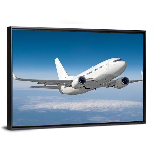 Passenger Airplane Flying Canvas Wall Art-5 Horizontal-Gallery Wrap-22" x 12"-Tiaracle