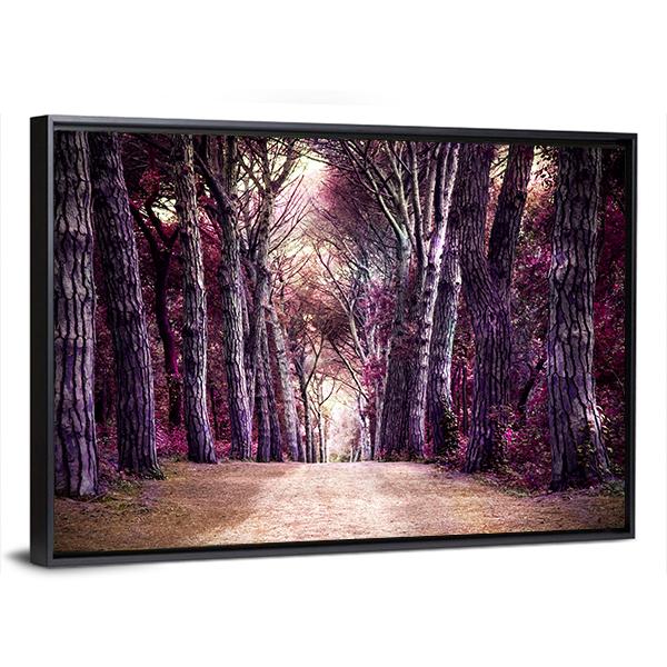 Path In Forest Somewhere In Magic Wood Canvas Wall Art-3 Horizontal-Gallery Wrap-25" x 16"-Tiaracle
