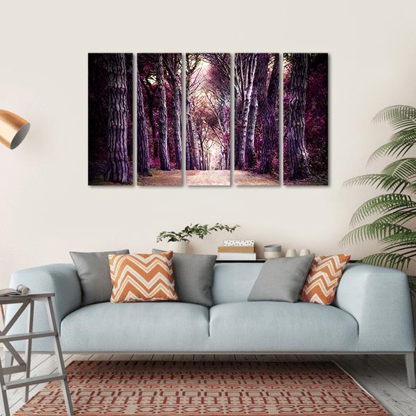 Path In Forest Somewhere In Magic Wood Canvas Wall Art-5 Horizontal-Gallery Wrap-22" x 12"-Tiaracle
