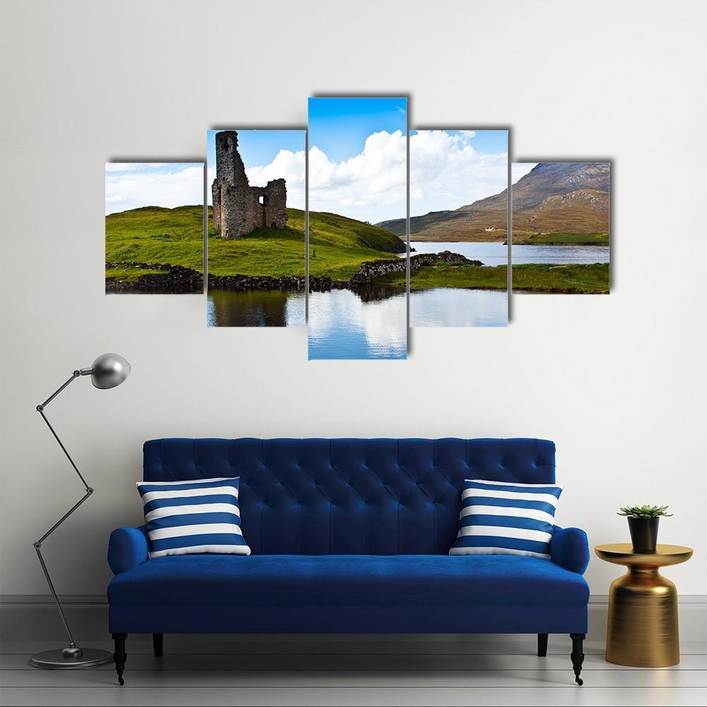 Path To A Ruiner Of Scottish Caste Canvas Wall Art-5 Star-Gallery Wrap-62" x 32"-Tiaracle