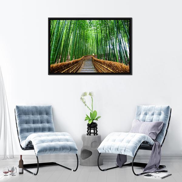 Path To Bamboo Forest Canvas Wall Art-5 Horizontal-Gallery Wrap-22&quot; x 12&quot;-Tiaracle