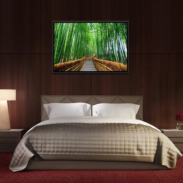 Path To Bamboo Forest Canvas Wall Art-3 Horizontal-Gallery Wrap-25" x 16"-Tiaracle