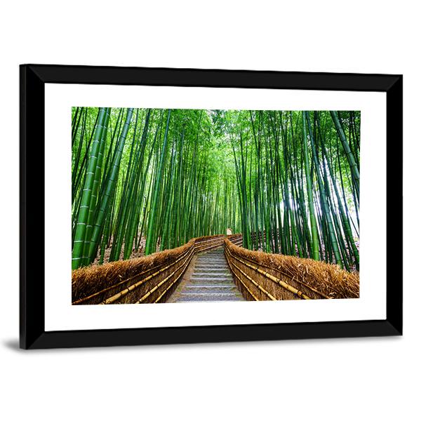 Path To Bamboo Forest Canvas Wall Art-5 Horizontal-Gallery Wrap-22&quot; x 12&quot;-Tiaracle