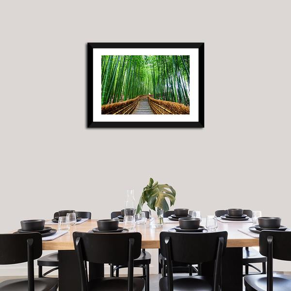 Path To Bamboo Forest Canvas Wall Art-3 Horizontal-Gallery Wrap-25" x 16"-Tiaracle