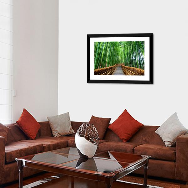 Path To Bamboo Forest Canvas Wall Art-3 Horizontal-Gallery Wrap-25" x 16"-Tiaracle