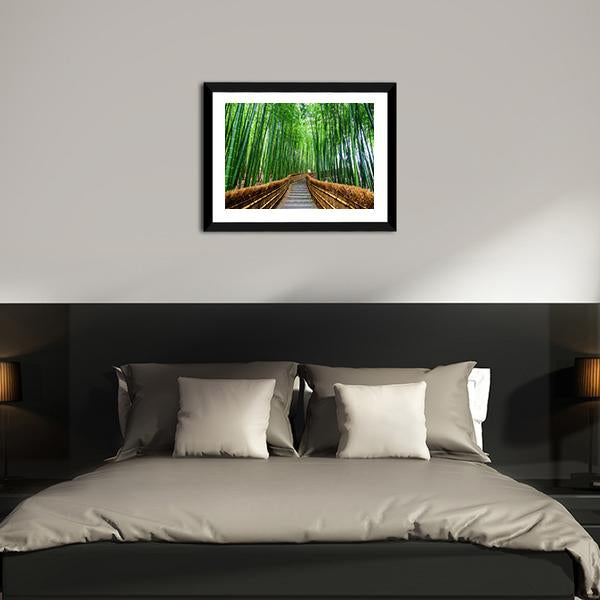 Path To Bamboo Forest Canvas Wall Art-3 Horizontal-Gallery Wrap-25" x 16"-Tiaracle
