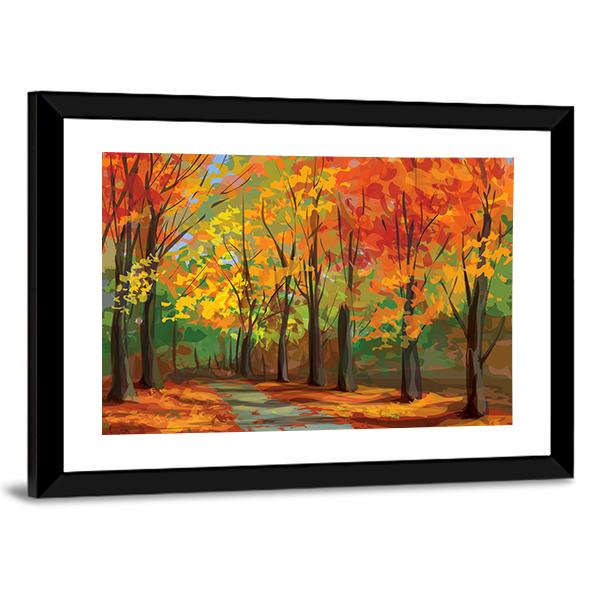 Pathway In Park Canvas Wall Art-3 Horizontal-Gallery Wrap-25" x 16"-Tiaracle