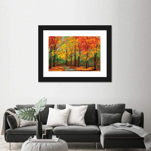 Pathway In Park Canvas Wall Art-3 Horizontal-Gallery Wrap-25" x 16"-Tiaracle
