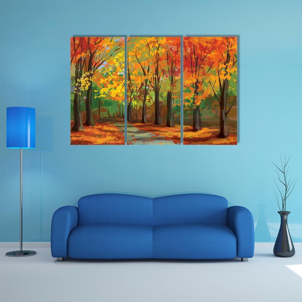 Pathway In Park Canvas Wall Art-3 Horizontal-Gallery Wrap-37" x 24"-Tiaracle