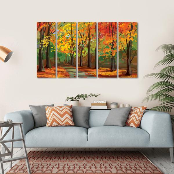 Pathway In Park Canvas Wall Art-5 Horizontal-Gallery Wrap-22" x 12"-Tiaracle