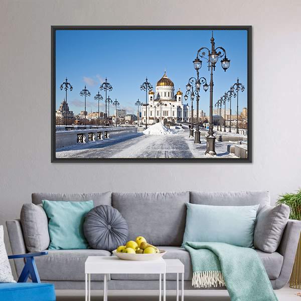 Patriarch Bridge In Winter Canvas Wall Art-3 Horizontal-Gallery Wrap-25" x 16"-Tiaracle