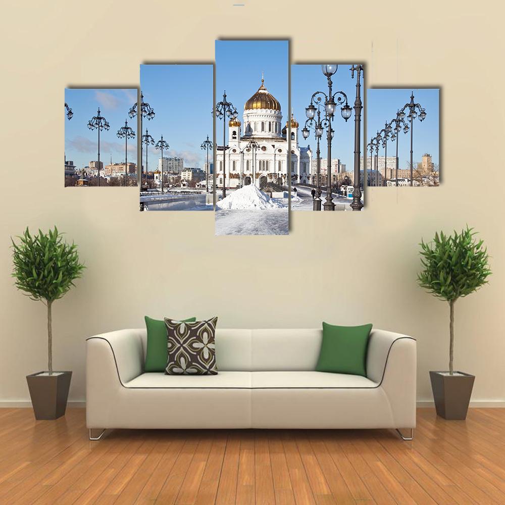 Patriarch Bridge In Winter Canvas Wall Art-5 Pop-Gallery Wrap-47" x 32"-Tiaracle