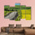 Paved Highway Passing Through Canola Fields Canvas Wall Art-5 Pop-Gallery Wrap-47" x 32"-Tiaracle