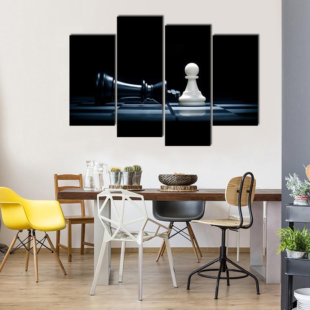 Pawn &amp; The Won King Canvas Wall Art-4 Pop-Gallery Wrap-50" x 32"-Tiaracle