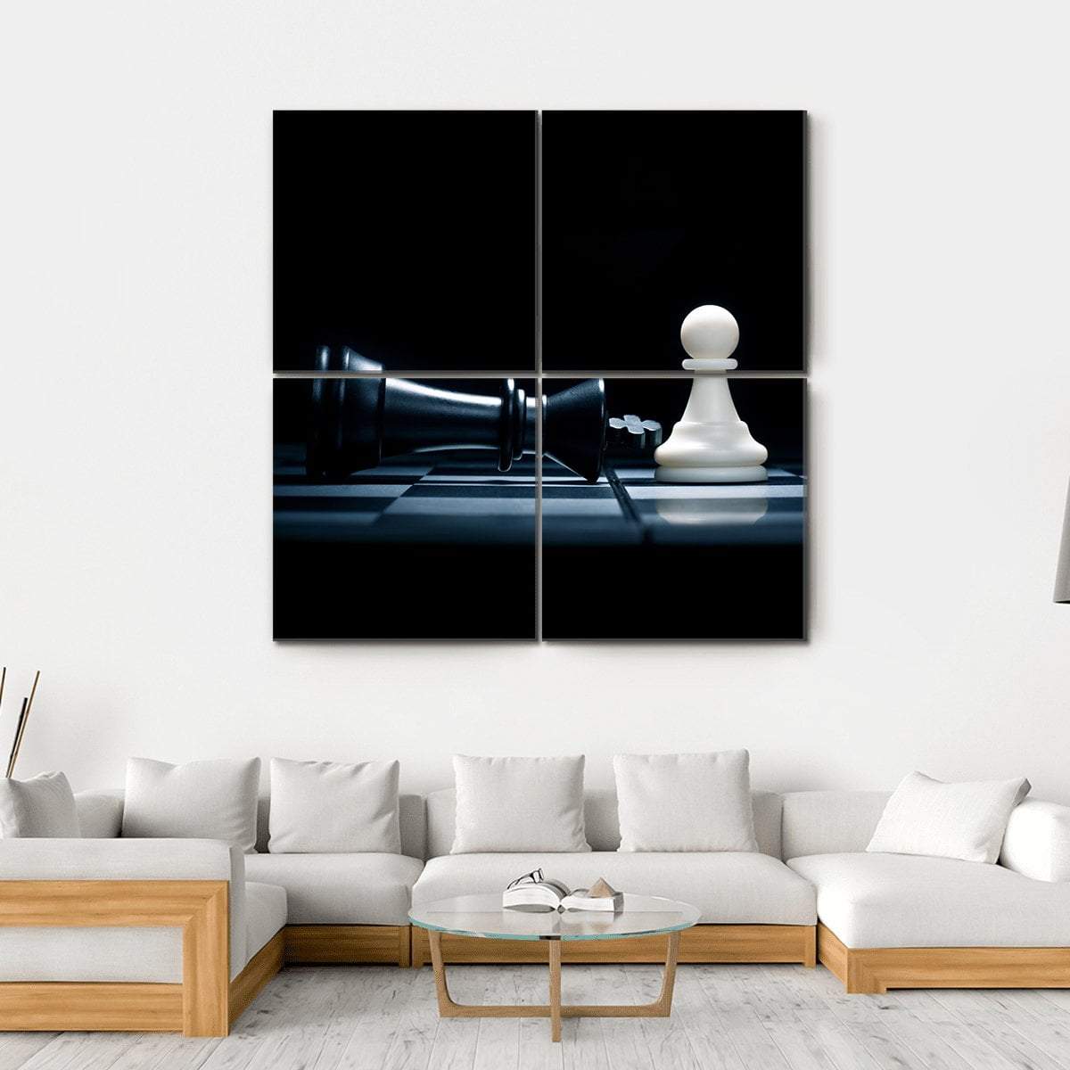 Pawn & The Won King Canvas Wall Art-4 Square-Gallery Wrap-17" x 17"-Tiaracle