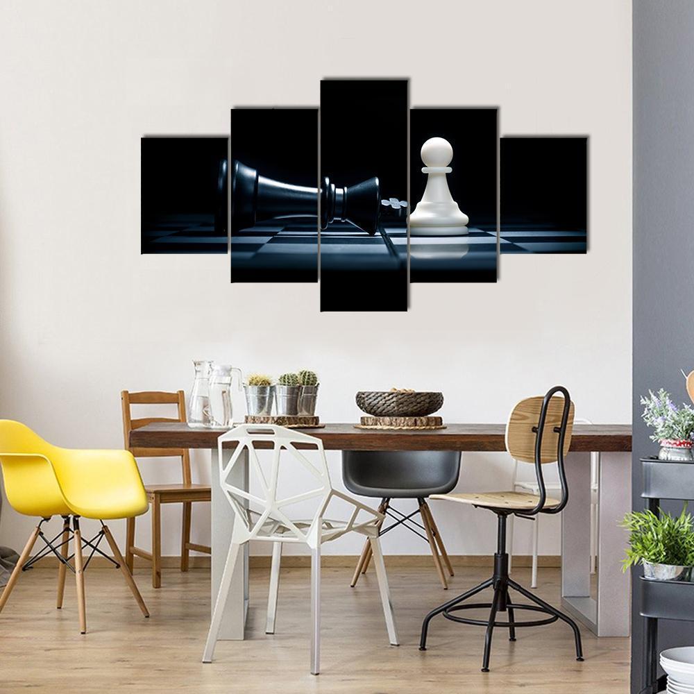 Pawn &amp; The Won King Canvas Wall Art-5 Star-Gallery Wrap-62" x 32"-Tiaracle