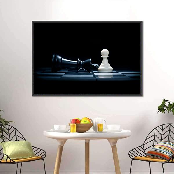 Pawn &amp; The Won King Canvas Wall Art-3 Horizontal-Gallery Wrap-25" x 16"-Tiaracle