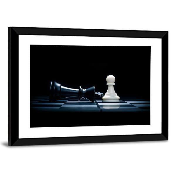 Pawn &amp; The Won King Canvas Wall Art-3 Horizontal-Gallery Wrap-25" x 16"-Tiaracle