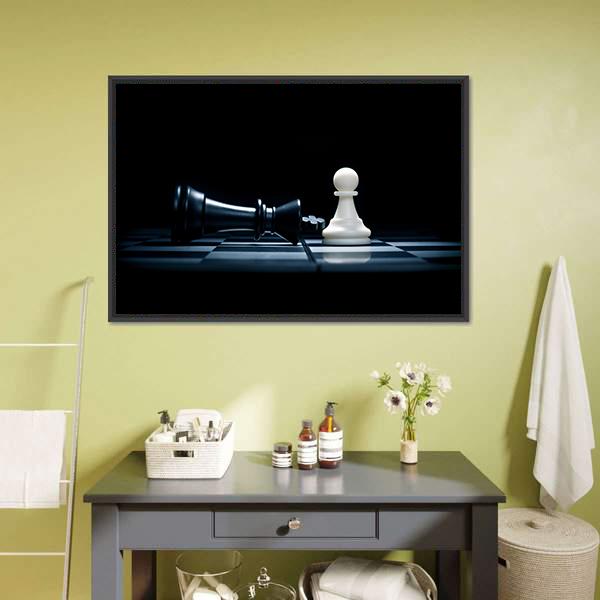 Pawn &amp; The Won King Canvas Wall Art-5 Horizontal-Gallery Wrap-22&quot; x 12&quot;-Tiaracle