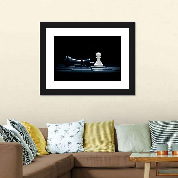 Pawn &amp; The Won King Canvas Wall Art-5 Horizontal-Gallery Wrap-22&quot; x 12&quot;-Tiaracle