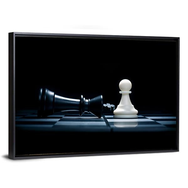Pawn &amp; The Won King Canvas Wall Art-5 Horizontal-Gallery Wrap-22&quot; x 12&quot;-Tiaracle