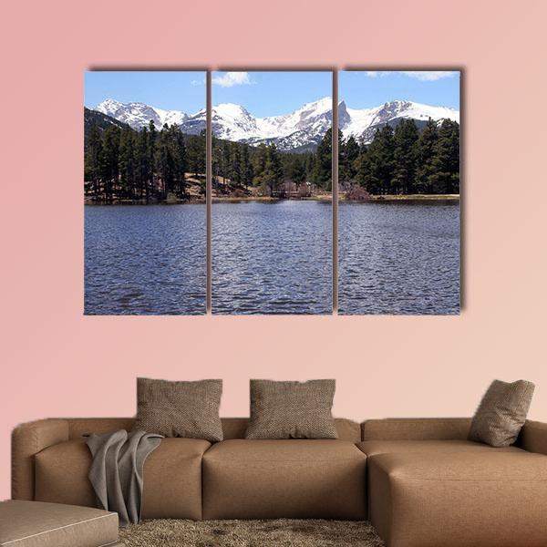 Peaceful Colorado Mountains Canvas Wall Art-3 Horizontal-Gallery Wrap-37" x 24"-Tiaracle