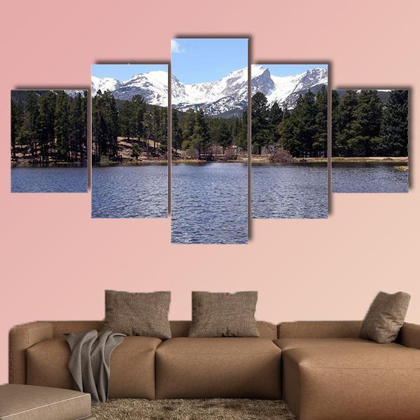 Peaceful Colorado Mountains Canvas Wall Art-5 Star-Gallery Wrap-62" x 32"-Tiaracle