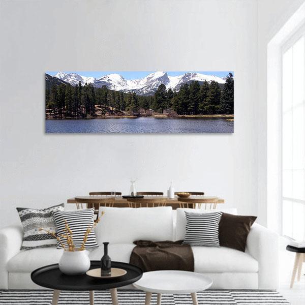 Peaceful Colorado Mountains Panoramic Canvas Wall Art-1 Piece-36" x 12"-Tiaracle