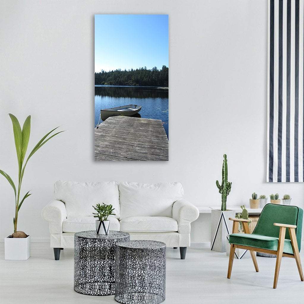 Peaceful Lake In Victoria Vertical Canvas Wall Art-1 Vertical-Gallery Wrap-12" x 24"-Tiaracle
