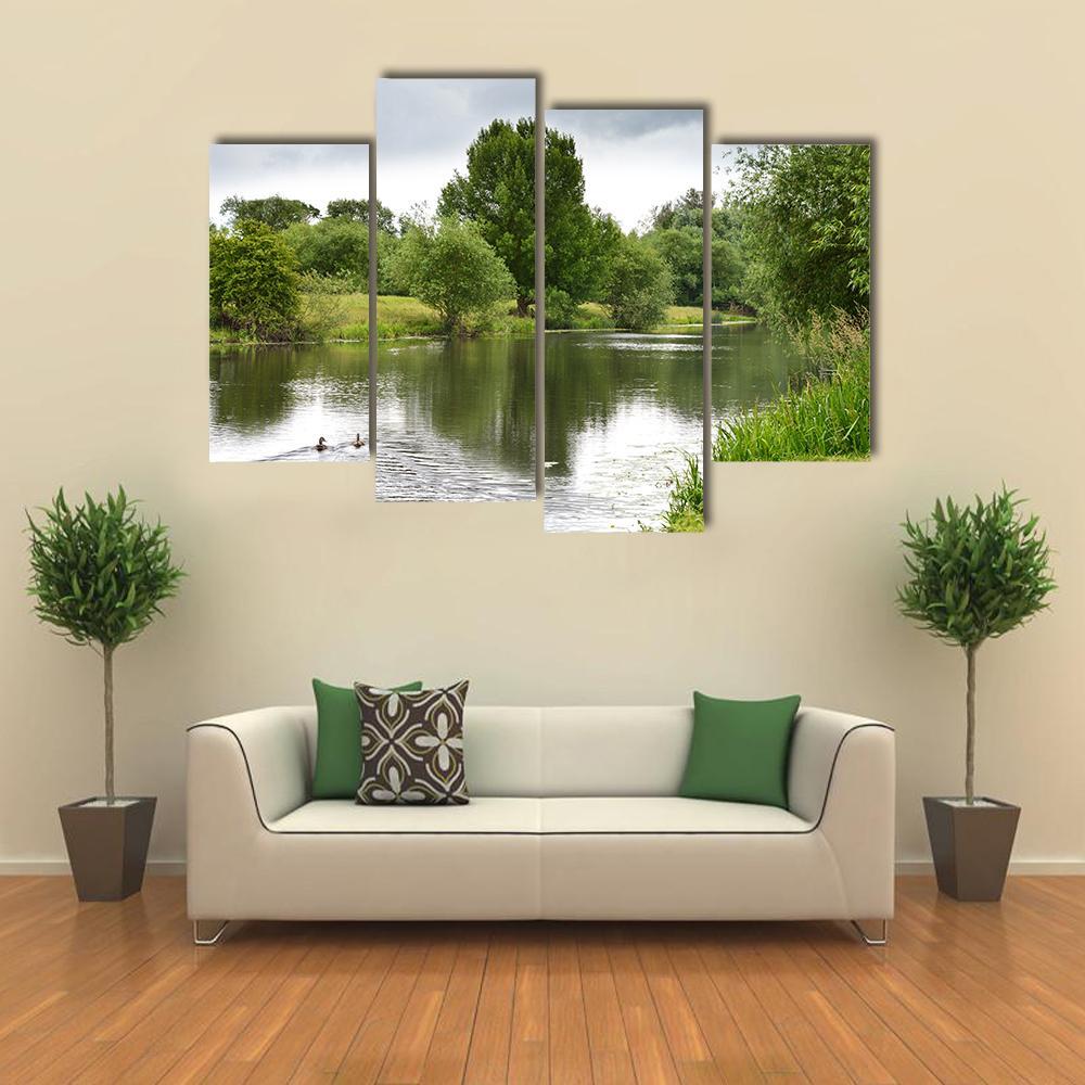 Peaceful River Soar Canvas Wall Art-4 Pop-Gallery Wrap-50" x 32"-Tiaracle