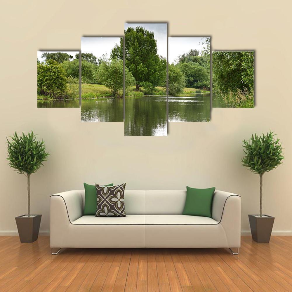 Peaceful River Soar Canvas Wall Art-5 Star-Gallery Wrap-62" x 32"-Tiaracle