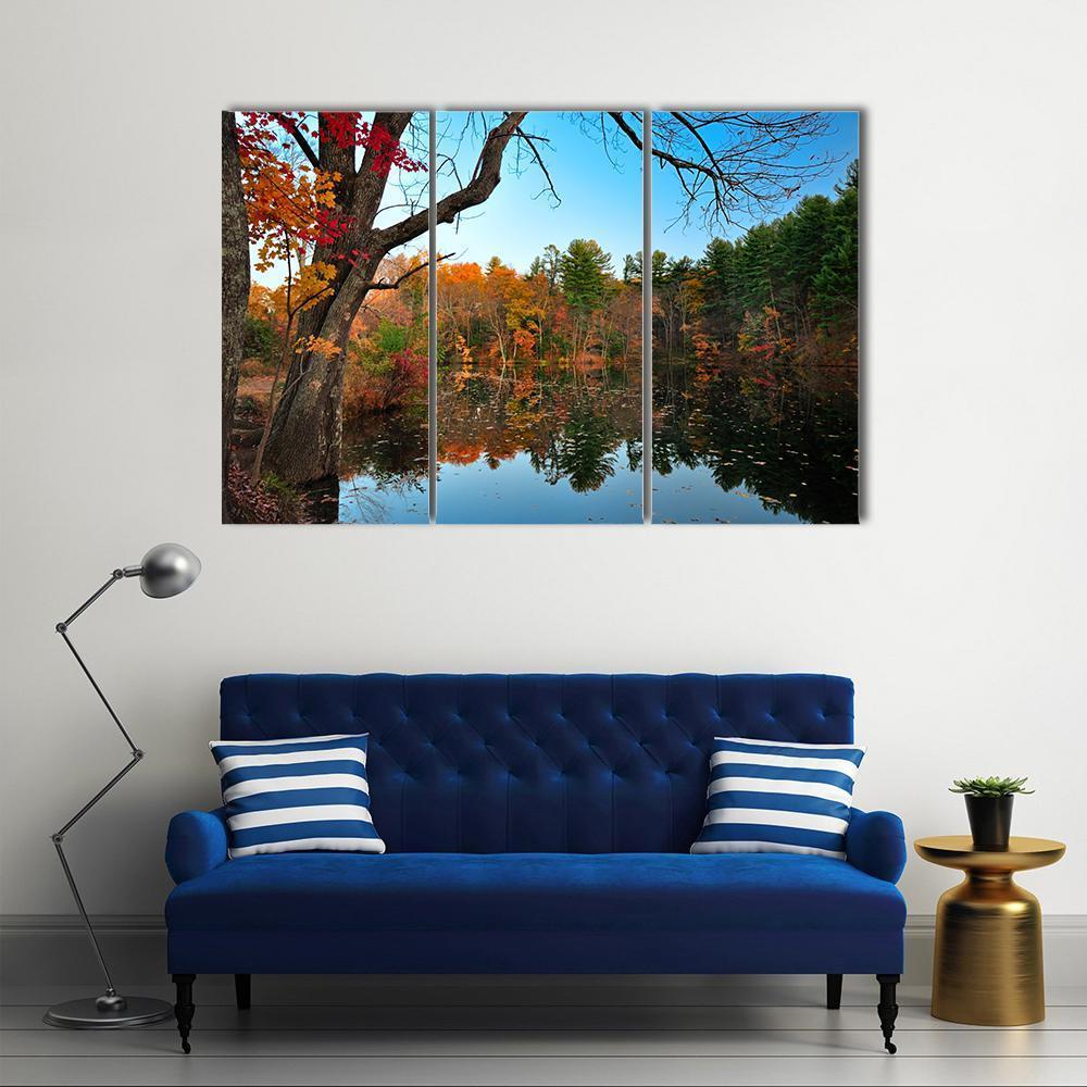 Peak Fall Foliage At Pine Grove Canvas Wall Art-3 Horizontal-Gallery Wrap-37" x 24"-Tiaracle