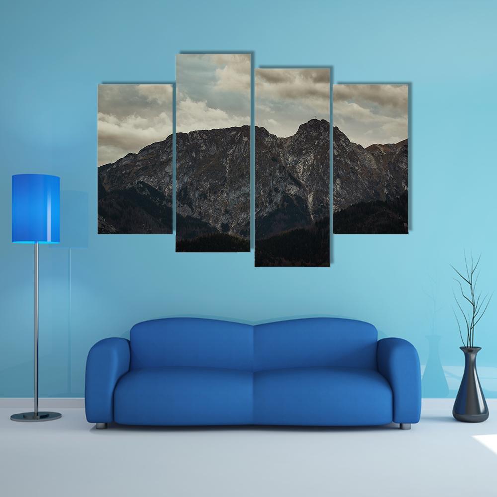 Peak Giewont In Tatra Mountains Canvas Wall Art-4 Pop-Gallery Wrap-50" x 32"-Tiaracle