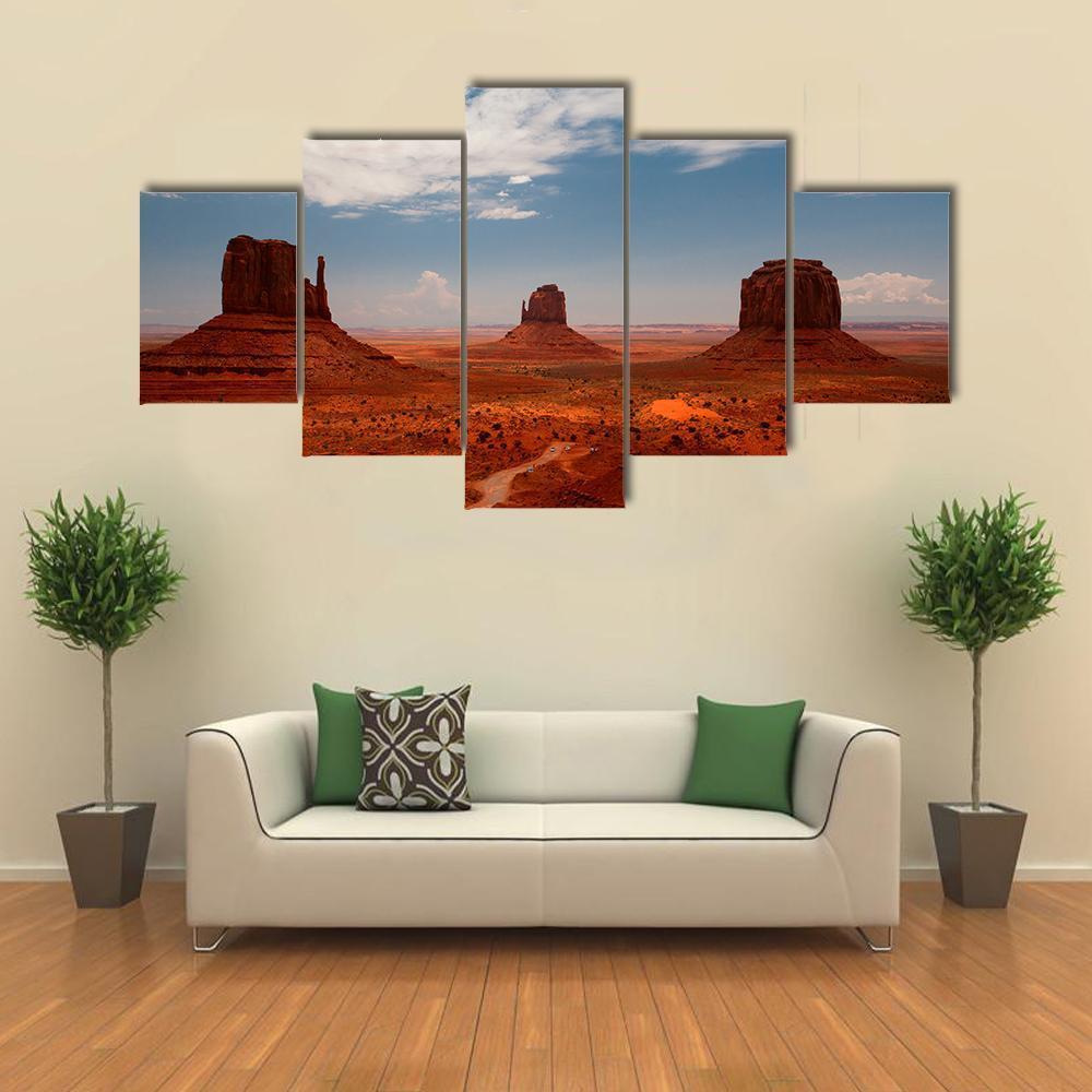 Monument Valley Utah Canvas Wall Art-4 Pop-Gallery Wrap-50" x 32"-Tiaracle