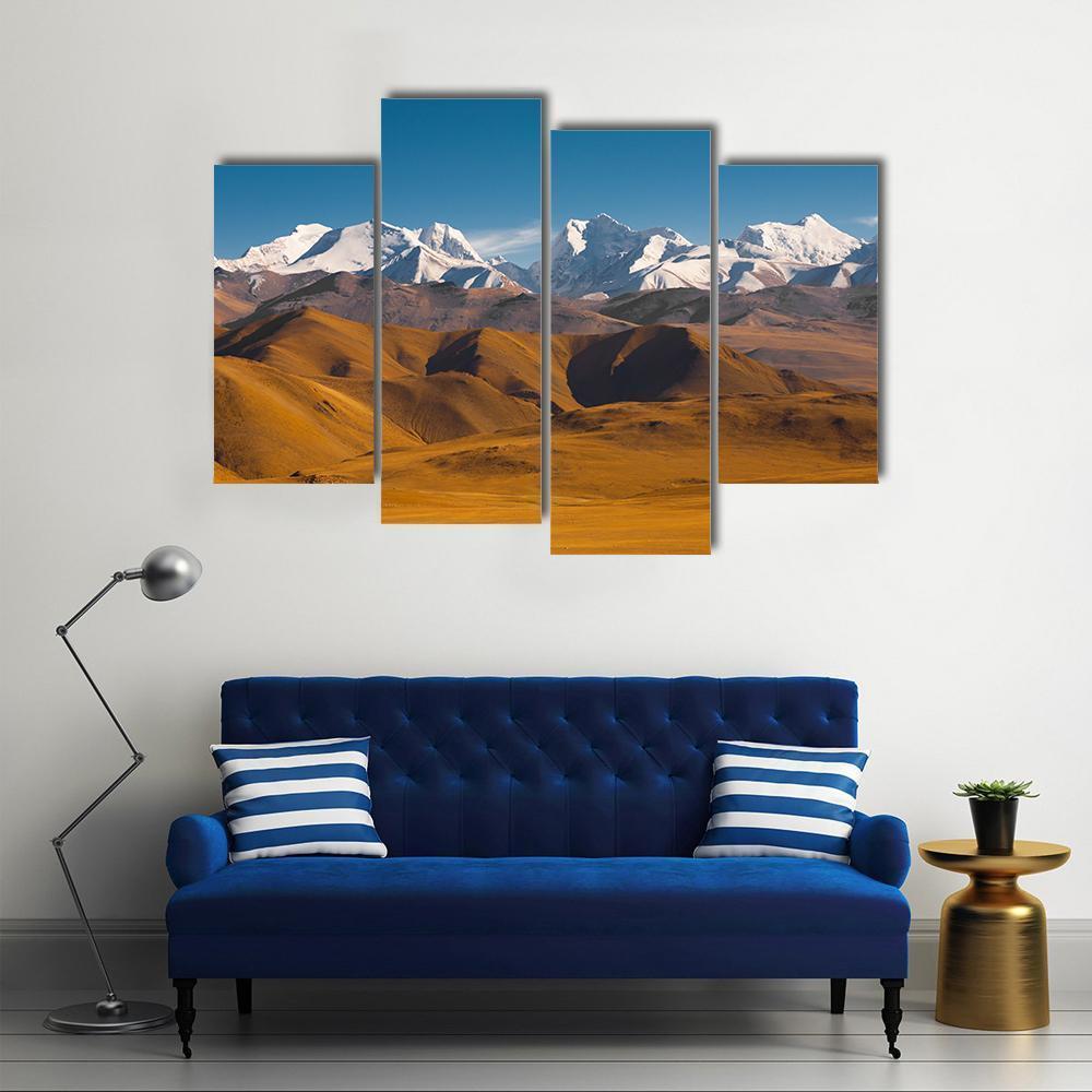 Peaks Of The Himalayas Canvas Wall Art-4 Pop-Gallery Wrap-50" x 32"-Tiaracle