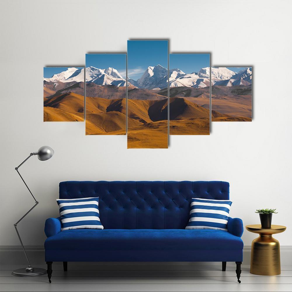 Peaks Of The Himalayas Canvas Wall Art-5 Star-Gallery Wrap-62" x 32"-Tiaracle