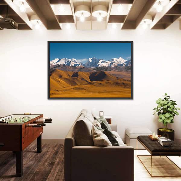 Peaks Of The Himalayas With Barren Mountains Canvas Wall Art-3 Horizontal-Gallery Wrap-25" x 16"-Tiaracle