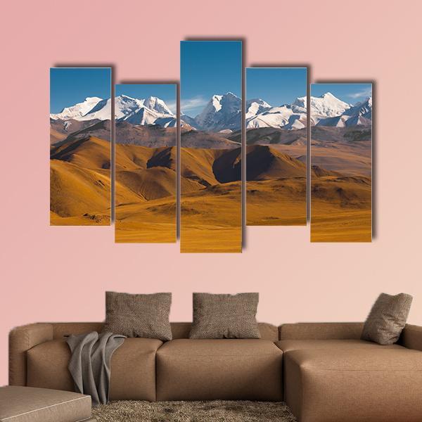 Peaks Of The Himalayas With Barren Mountains Canvas Wall Art-5 Pop-Gallery Wrap-47" x 32"-Tiaracle
