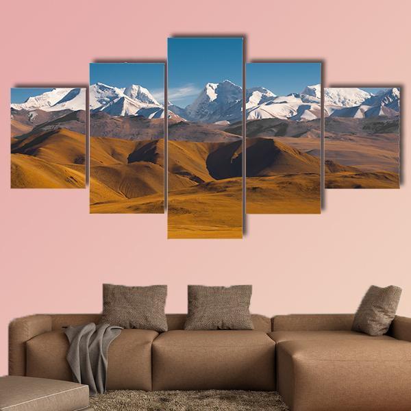 Peaks Of The Himalayas With Barren Mountains Canvas Wall Art-5 Star-Gallery Wrap-62" x 32"-Tiaracle