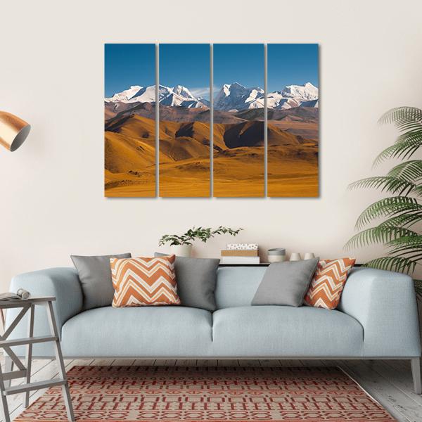 Peaks Of The Himalayas With Barren Mountains Canvas Wall Art-4 Horizontal-Gallery Wrap-34" x 24"-Tiaracle