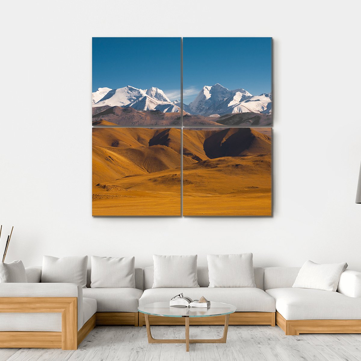 Peaks Of The Himalayas With Barren Mountains Canvas Wall Art-4 Square-Gallery Wrap-17" x 17"-Tiaracle
