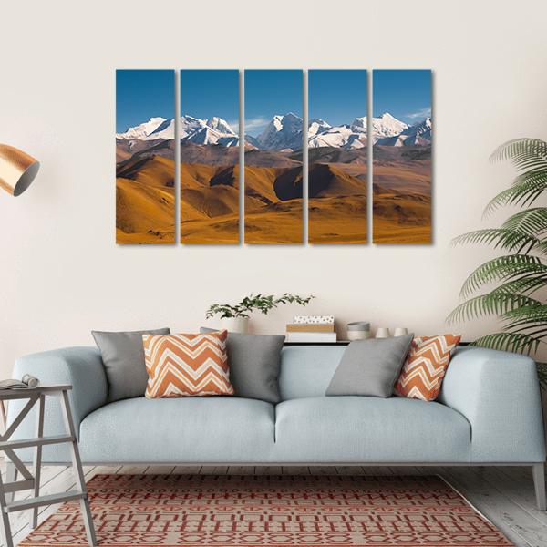 Peaks Of The Himalayas With Barren Mountains Canvas Wall Art-5 Horizontal-Gallery Wrap-22" x 12"-Tiaracle