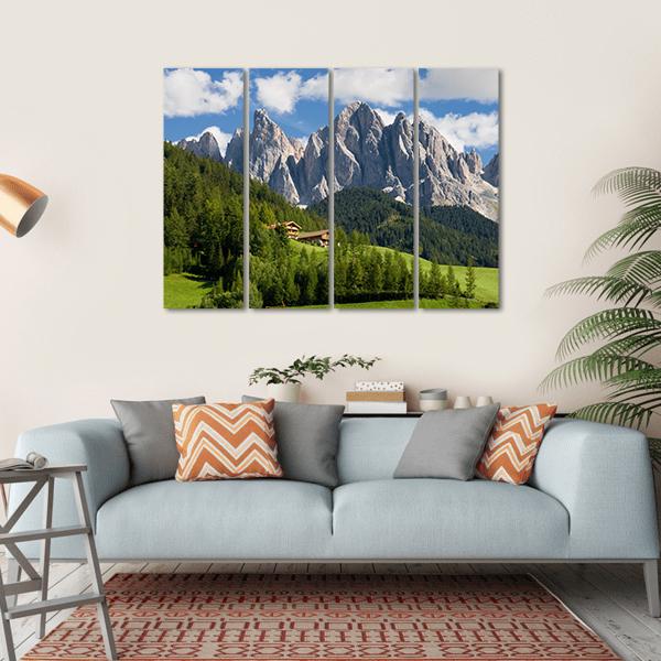 Peaks Of The Odle Group Canvas Wall Art-4 Horizontal-Gallery Wrap-34" x 24"-Tiaracle