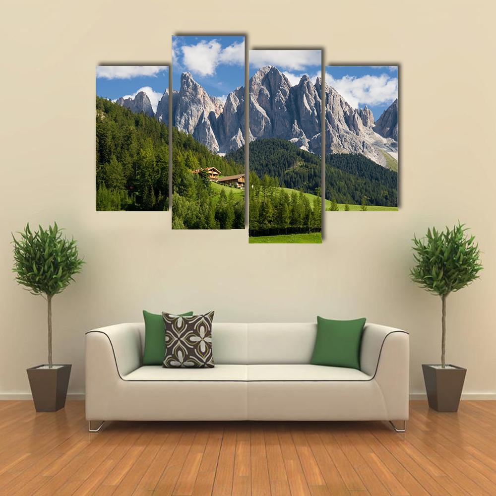 Peaks Of The Odle Group Canvas Wall Art-4 Pop-Gallery Wrap-50" x 32"-Tiaracle