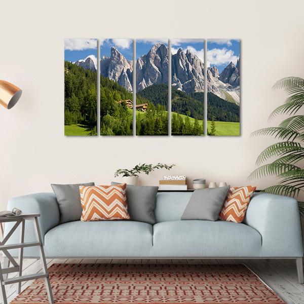 Peaks Of The Odle Group Canvas Wall Art-5 Horizontal-Gallery Wrap-22" x 12"-Tiaracle