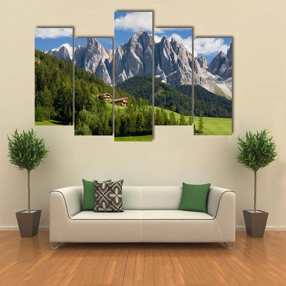 Peaks Of The Odle Group Canvas Wall Art-5 Pop-Gallery Wrap-47" x 32"-Tiaracle